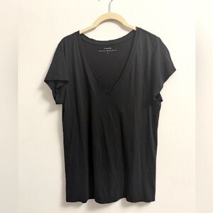 Women's Black V-Neck Top